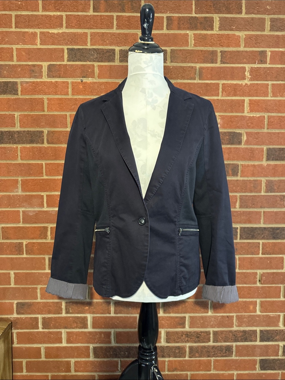 Calvin Klein Navy Single-Button Tailored Blazer